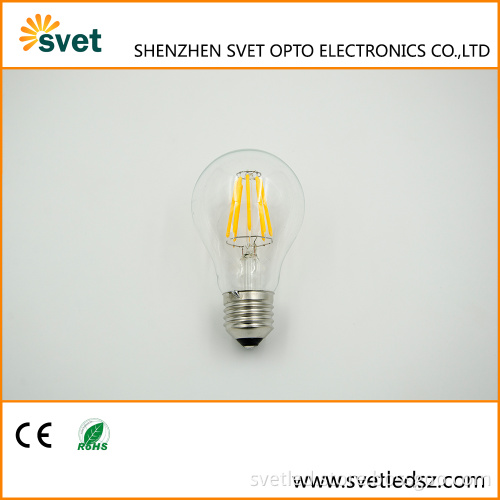 China Classic Dimmable E27 Edison Screw Clear LED Filament Light Bulb, 6W LED Light